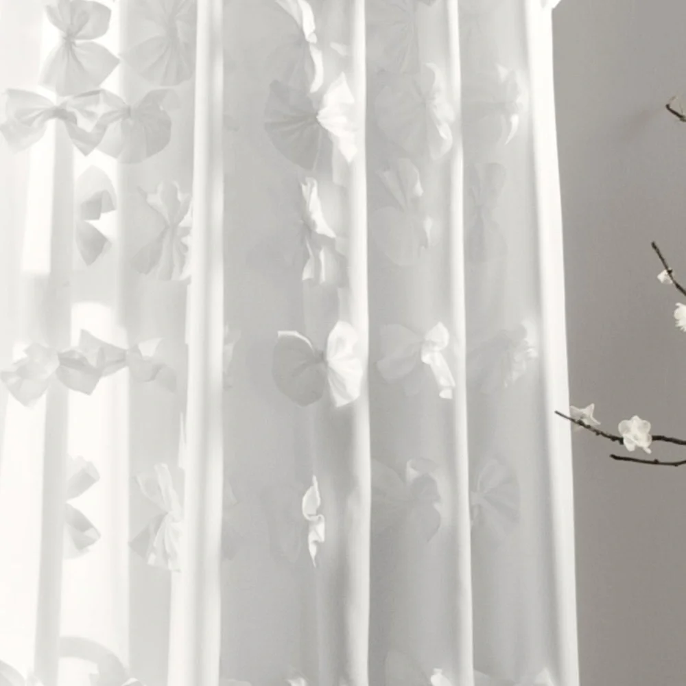 Lush Decor Riley White Window Curtain Single Panel 54”x84”